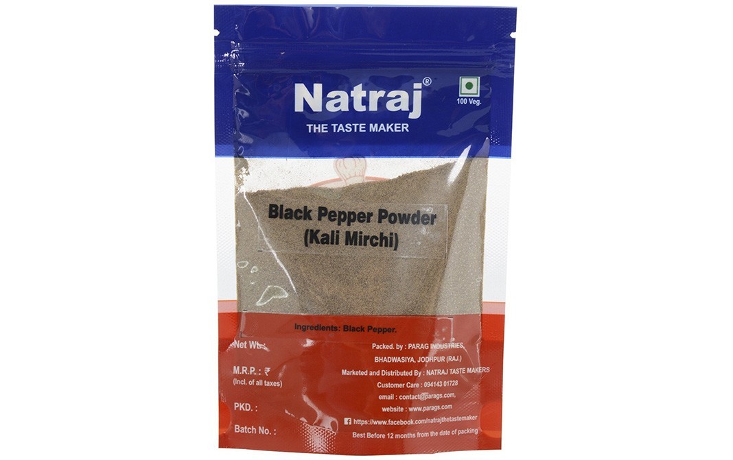Natraj Black Pepper Powder (Kali Mirch)   Pack  100 grams